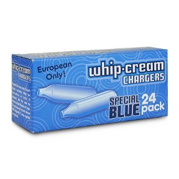 24 EUROPEAN Special Blue N2O Whipped Cream Chargers (JK24) - 1 box of 24 Special Blue