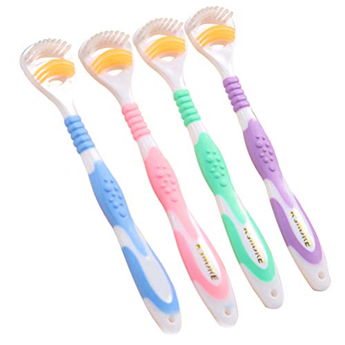 Healifty Cepillo de lengua bucal, cepillo de lengua, práctico e higiénico, de silicona, limpiador de lengua, para mujeres, adultos, hombres, niños, niños, 4 unidades