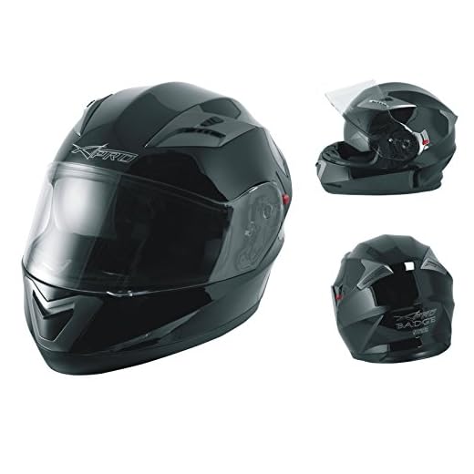 A-pro Casque Homologué Integral Moto Scooter intégré Touring Noir S