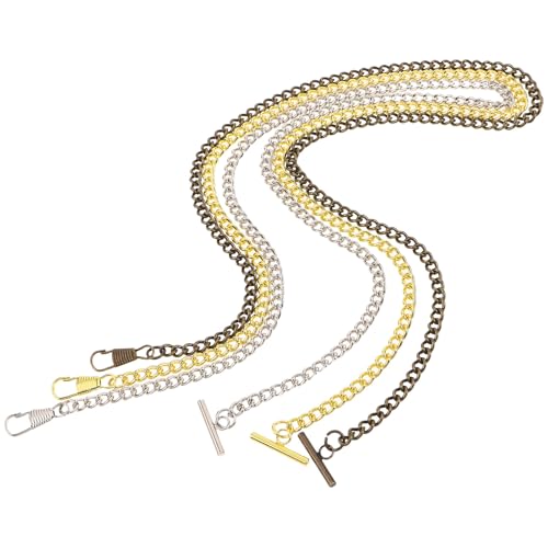 Operitacx 3pcs Vintage Pocket Watch Chain for Men and Women, Alloy Metal Sturdy and Lightweight Link Chain, Classic Elegant Style for Wedding and Hip Hop Pants, Versatile Fashion Statement