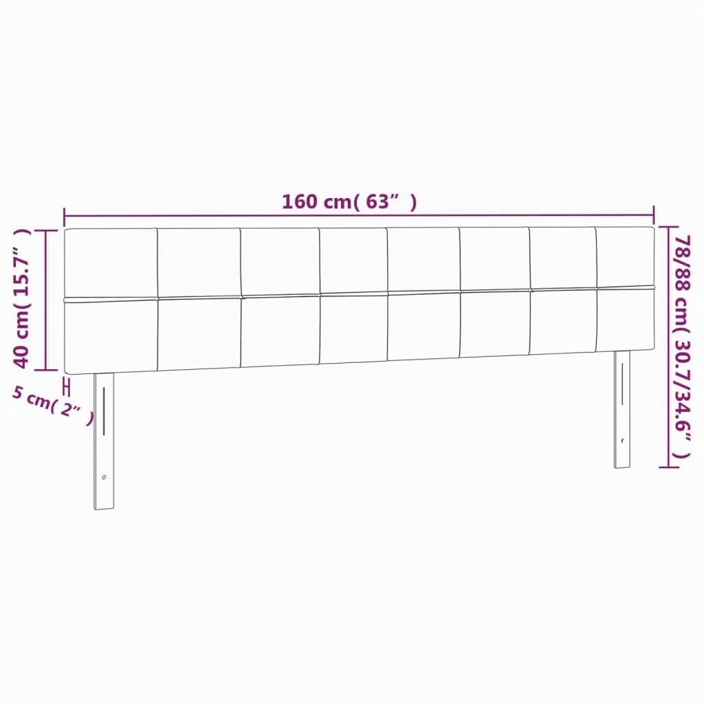 vidaXL Têtes de Lit Meubles de Chambre à Coucher Accessoires de Lit Simple Têtes de Cadre de Lit Intérieur Gris Foncé 160x5x78/88 cm Velours