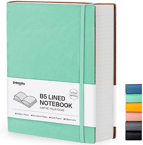 Lined Journal Notebook -365 Pages A5 Thick Journal For Writing Men Women, College Ruled Notebook, Hardcover Leather Journal, Daily Notebook For Work, Note Taking,100Gsm Paper ( 5.75'' X 8.38'' Brown