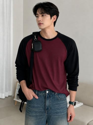 Image of Colorblock Men Round Neck Multicolor T-Shirt
