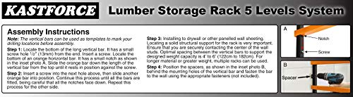 KASTFORCE KF1005 Lumber Storage Rack 5-Level System 110lbs (50kg) per Level Lumber Rack Wood Rack Workshop Rack with Durable Sheet Metal Screws