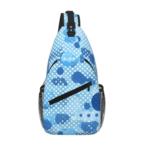 Sac à dos à bandoulière bleu au motif pois élégant pour un style quotidien