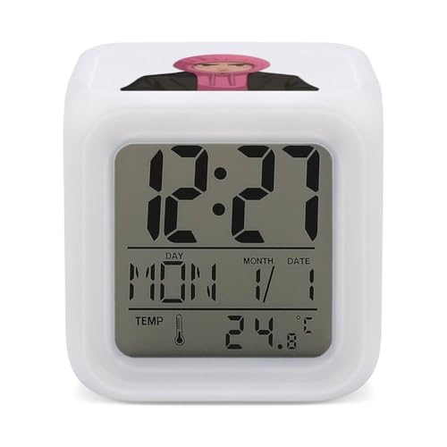 KPOPガールズ! デーモン・ハンターズ 目覚まし時計 置時計 デジタル ライト 時計 見やすい シンプル 温度計 多機能