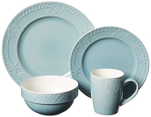 Pfaltzgraff Antigua 16 Piece Dinnerware Set (Set of 4), Blue - Image 2