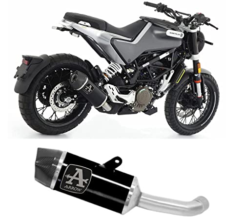 Arrow Auspuff zugelassen indy-race aluminium schwarz carby rückseite kompatibel mit husqvarna svartpilen 401 2020 2021 2022 2023