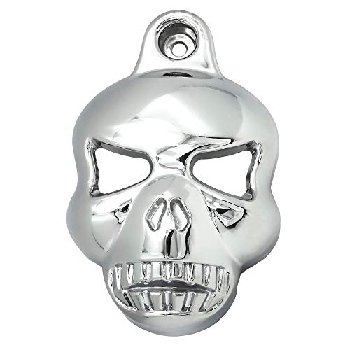 Httmt Mt246-005- Chrome Skull Horn Cover Compatible With Harley Big Twins V-Rods Stock Cowbell 1992-2020 #TOP2