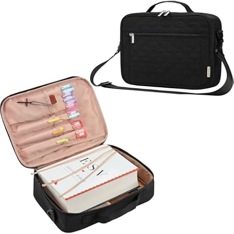FINDCOZY Bible Cover Case for Women, Large Carrying Church Bag for Biblical Accessories with Shoulder Strap and Handle, Black Cover