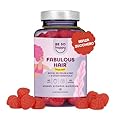 Vitamine per Capelli Gommose, Biotina 6.000 mcg + Acido Folico, con Vitamine C, B6, B12, A, D, E, Selenio e Zinco, 60 Giorni, Integratore Capelli con Gusto Fragola, Vegan, BeSoHappy®