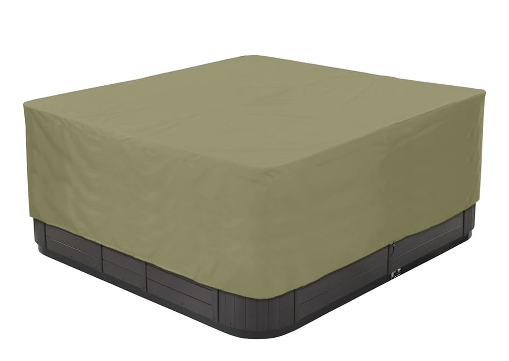 BaCover Outdoor Hot Tub Cover Weatherproof 210D Polyester Waterproof Weatherproof Garden Square SPA Cover Multiple Sizes to Choice,Beige,220x220x90cm