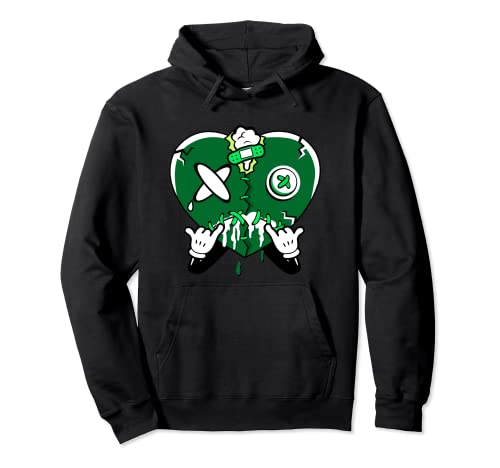 Pine Green 3s Tee Heart Drip Streetwear 3 Retro Pine Green Pullover Hoodie