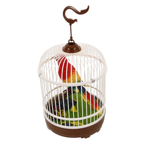 Voice-activated Electric Bird Cage Toy Mini Birdcage Decor for Home Singing Simulation Toy for Adults Portable Voice Control Birdcage Plaything