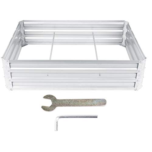 Caja de macetero Cama de jardn elevada Estable fcil montaje Cama de jardn elevada de metal Durable de usar para plantas de hierbas de flores vegetales