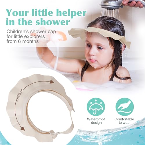 Image of Baby Shower Cap Hat Soft Adjustable Bath Head Cap Visor for Washing Hair Safe Shampoo Shower Bathing Protection Head Eye Ear,Shampoo Caps for Toddler,Baby,Kids,Children,Makes the Bath More Fun