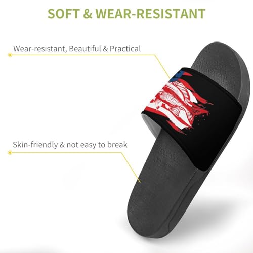 American Fish Flag House Sandals Non-Slip Bathroom Slippers Beach Summer Shoes for Men Women3