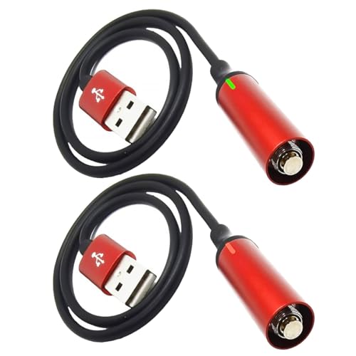 HUANLEDE USB High Speed Charging Cable (Brushed Metal Case) Compatible with All 510 Models for Soldering Iron Flashlight Charging Use 2PCS