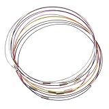 Hperu 10 Pezzi di Filo di Memoria Collana Girocollo Kit Fai da Te 46 cm Risultati di Cavo in Acciaio per Realizzare Gioielli Girocollo Personalizzati e progetti Artigianali