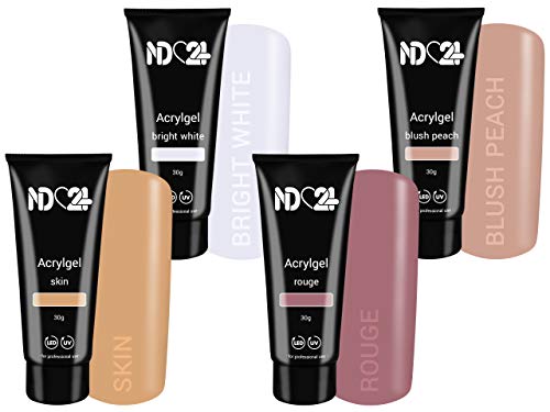 Poly Tube Set Dark Babyboomer - Bright White + Blush Peach + Skin + Rouge (4 x 30g)