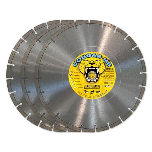 (3 PACK) Cougar HS 14-Inch (14") X .125 X 1"-20MM Wet/Dry Diamond Blade for Concrete, Masonry, Stone, Pavers and Similar Materials
