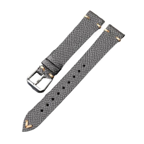 Bracelet de montre en cuir pour homme ajustable en cuir de vachette noir