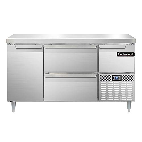 Continental Refrigerator DLRA60-SS-D Designer Line Refrigerated Base Worktop Unit, 60