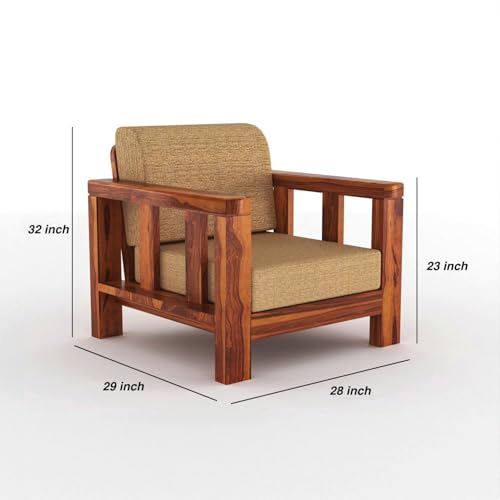 Image of Sheesham Solid Wood Six Seater Sofa Set for Living Room(6 Seater) (Provencial Teak)