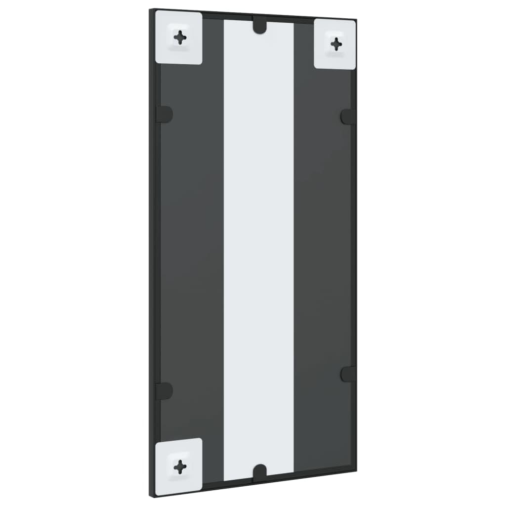Wandspiegel Schwarz 30x60 cm Rechteckig mit Pulverbeschichtetem Eisenrahmen, Dekorationsspiegel für Flur Diele Schlafzimmer Badezimmer, vielseitiger Kosmetikspiegel für Styling und Rasur