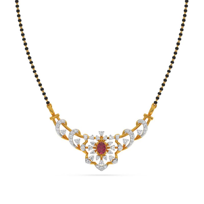 Image of KISNA JEWELS 14KT|18KT BIS Hallmark Pure Gold and Diamond Mangalsutra For Women
