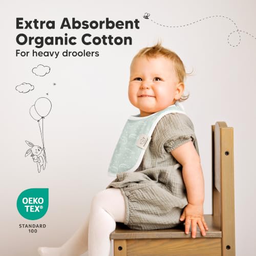 Image of KeaBabies 8-Pack Organic Baby Bibs for Drooling and Teething (Wilderness) | Soft Cotton Bibs for Baby Girl, Boy, Extra Absorbent, Easy to Clean & Put On, Toddler, Newborn, Infant 0-24 Months