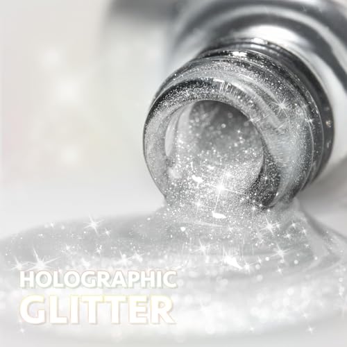 Esmalte gel Vishine Cat Eye 16ml Plata Glitter Holográfico miniatura 7