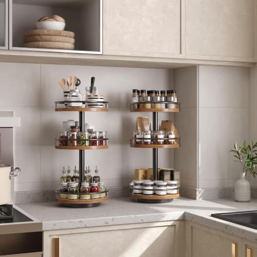 HOOBRO Gewürzregal, Küchenregal, 3-stufiger drehbarer Gewürzständer, Küchen-Organizer, Gewürzhalter, für Küchentheke, Schminktisch… – Ansicht 7