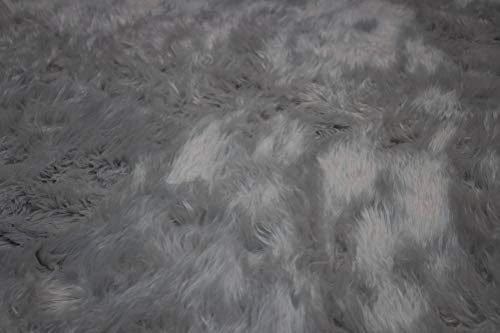 Tapete decorativo de piel sintética LA Rug Linens 5x7 ft gris miniatura 4