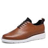 DECARSDZ Men's Fashion Casual Dress Shoe Wingtip Oxfords Shoes Brown