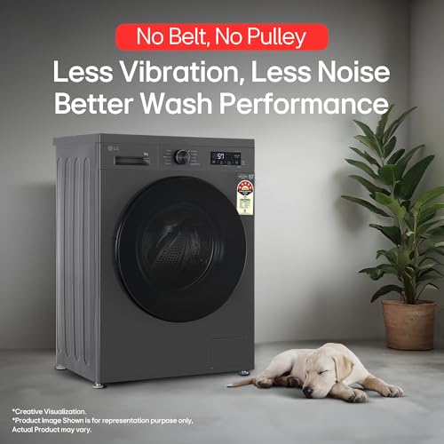 Image of LG 8 Kg, 5 Star, Wi-Fi, Direct Drive Technology, Steam Wash, 6 Motion DD, Fully-Automatic Front Load Washing Machine (FHB1208Z4M, Allergy Care, In-Built Heater, Touch Panel, Middle Black)