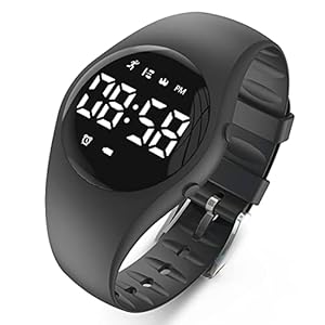 Focwony Led Digital Pedometer Watch , Digital Steps Tracker , Non-Bluetooth, Vibrating Alarm Clock, Stopwatch, Great Gift for kids Children Teens Girls Boys Women