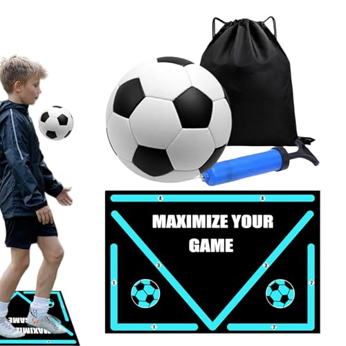 Tapis d'entraînement de football pliable avec ballon pour exercices à la maison