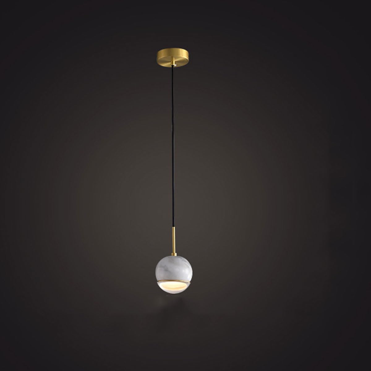 Nowoczesna i prosta lampa wisząca do łóżka w pomieszczeniach, miedź i marmur, lampa wisząca w salonie, ściana w kształcie kuli, żyrandol nadaje się do restauracji i baru