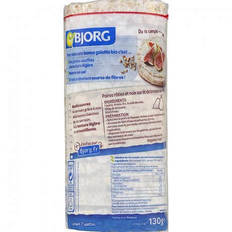 BJORG - Galettes Au Sarasin Sans Sel Bio Sans Gluten 130G - Lot De 4 - livraison offerte