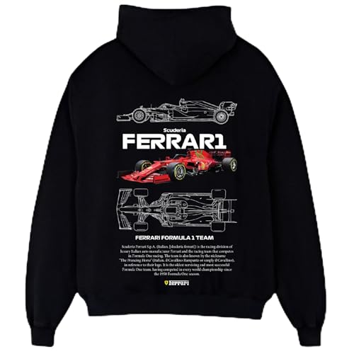 F1 Racing Enthusiast Customized Car Design Hoodie Premium Formula 1 Inspired Pullover for True Motorsport Fans High-Detailed F1 Hoodie (UAE/KSA Alpha S Regular Regular Black)