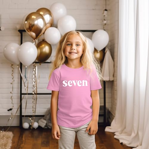 Image of 7th Birthday Shirt Girls 7 Years Old Seven Outfit Seventh Tshirt Gift Girls top 7