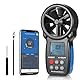 AIOMEST Bluetooth Anemometer Windmessgerät mit App, Portable Luftgeschwindigkeit Messgerät AI-100APP mit Data Logger, RLT-Anlage Windmesser Luftstrommessgerät Tragetasche