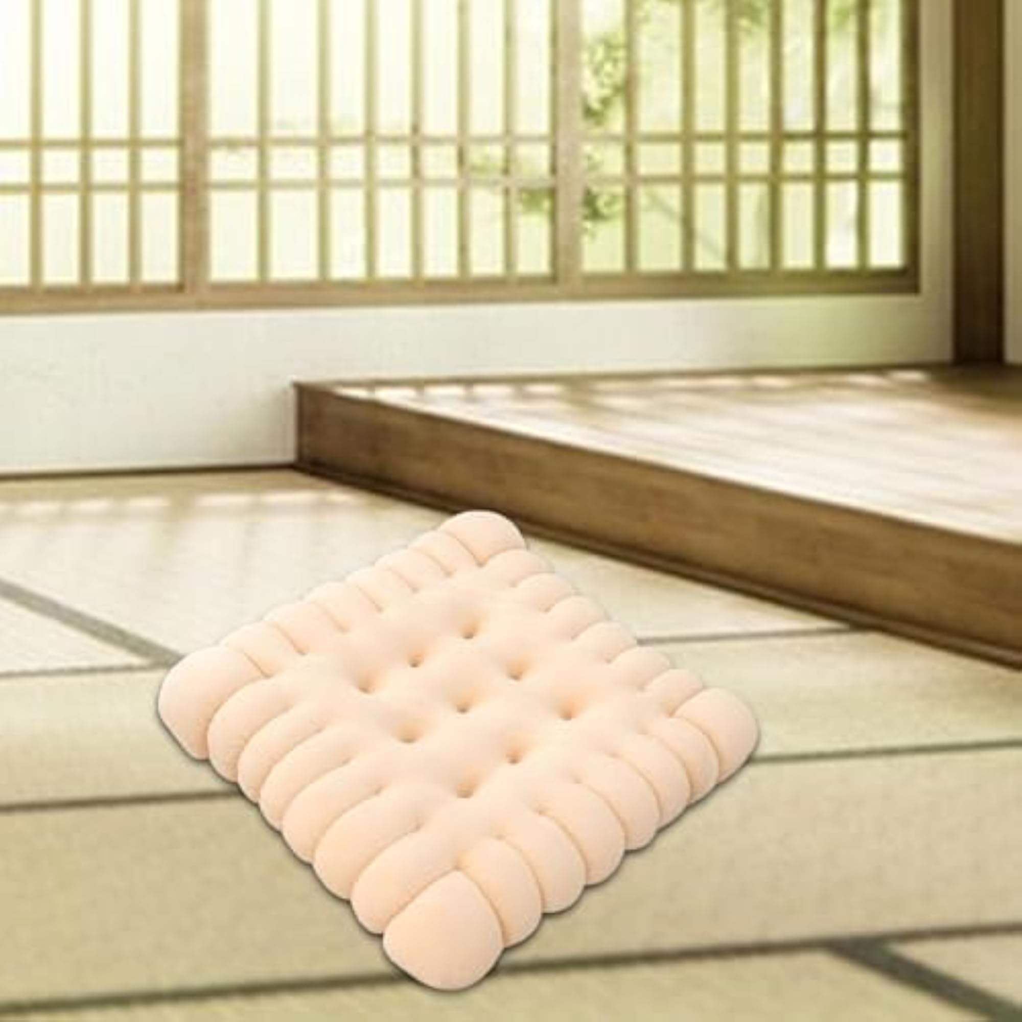 Biscuit Shape Cushion, Simple Seating Pillow for Meditation