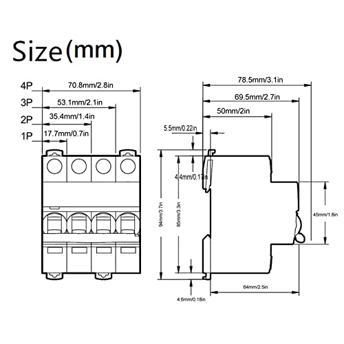 Disjoncteur 4P AC 400V 16A pour tableau électrique de maison - 3