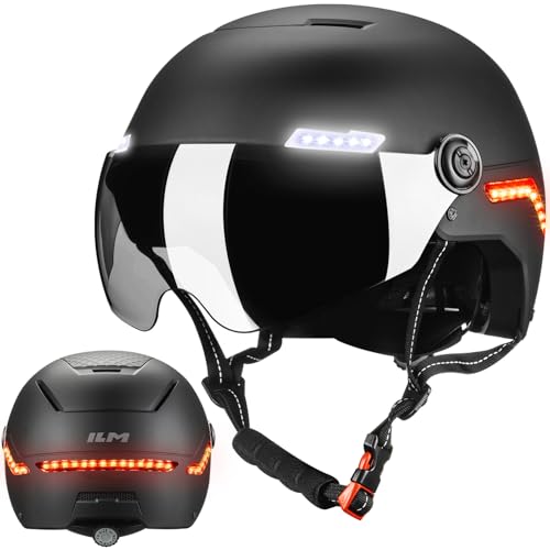 Casque velo visiere amovible et systeme de lumiere clignotant MB101L