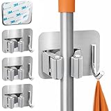 ECENCE 4x Porte-outils auto-adhésif avec crochets porte-balais, support mural pour la cuis...