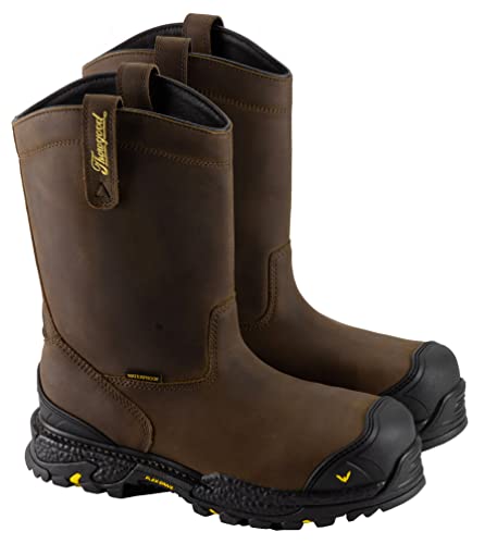 Thorogood Infinity FD 11” Waterproof Composite Toe Wellington Boots for Men with Full-Grain Leather and Self-Cleaning Anti-Fatigue Traction Outsole; EH Rated, Studhorse - 8.5 M US