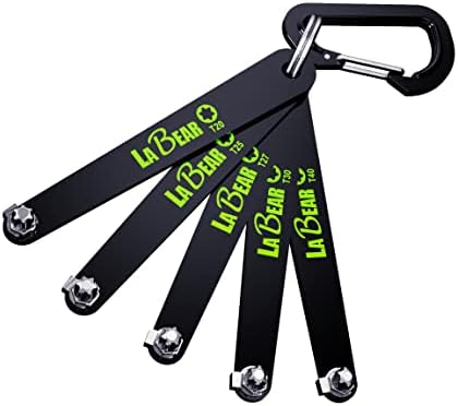 LABEAR TORX 5-Piece Ultra Low Profile Offset Screwdriver Set, Star, 90 Degree Straight Slim Plate For Tight Area, T20, T25, T27, T30 & T40