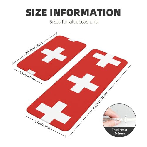 Alfombrillas de cocina para lavandería y recibidor con estampado suizo protector 3